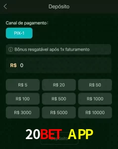 deposits 20BET APP